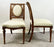 Vintage French Louis XVI Style Oak Side Chairs, Carved Cameo Back, Pair