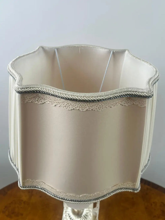 Vintage Neoclassical Style Frosted Glass Urn Table Lamps, Silver Base, a Pair