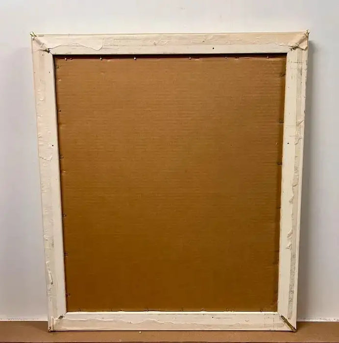 Karl Springer Style Mid-Century Modern Lacquered Beige Frame Wall Mirror