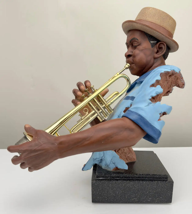 Willitts Designs "Moe Cheeks" Cast Resin Sculpture All That Jazz Series, Signed