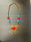 Large Tribal Berber Moroccan Necklace With Red, Lea Ad Brown Stones