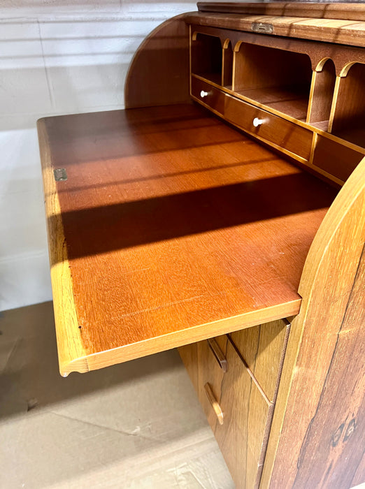 Bernhardt Pedersen Danish Mid Century Modern Rosewood Roll Top Desk