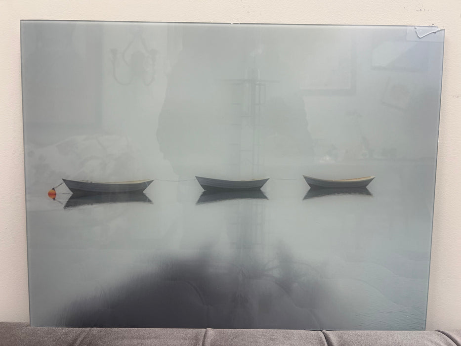 Photography of Three Boats in a Lake Titled "Magic Lake"