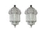 Art Deco Style White Milk Glass Handmade Chandelier, Pendant, Lantern, a Pair