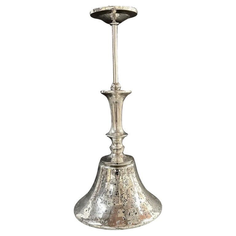 Modern Silver Cone Pendant in Antiqued Finish