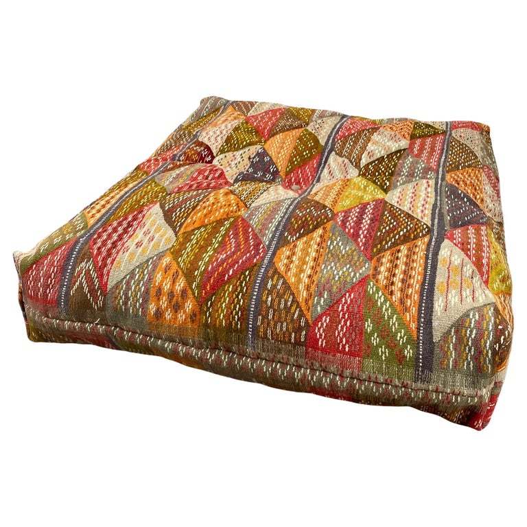 Large Bohemian Vintage Tribal Moroccan Handmade Floor Cushions, Poof or Pillow