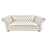 English Style Chesterfield Off-White Tufted Leather Sofa