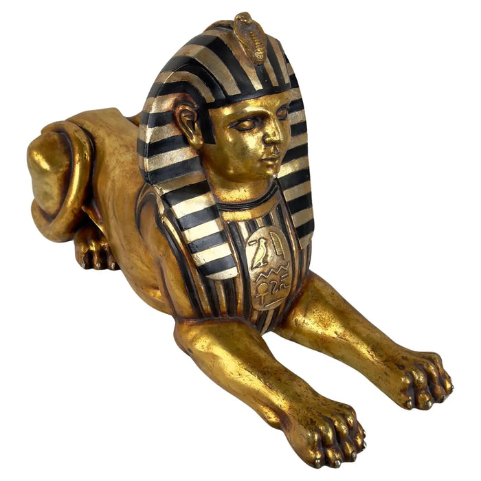 Egyptian Hand Painted Gold Sphinx Statue