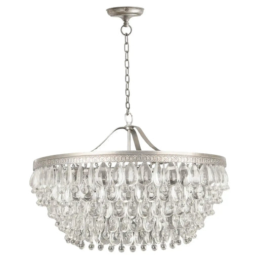 Hollywood Regency Style Circular Cascade Design Crystal Chandelier