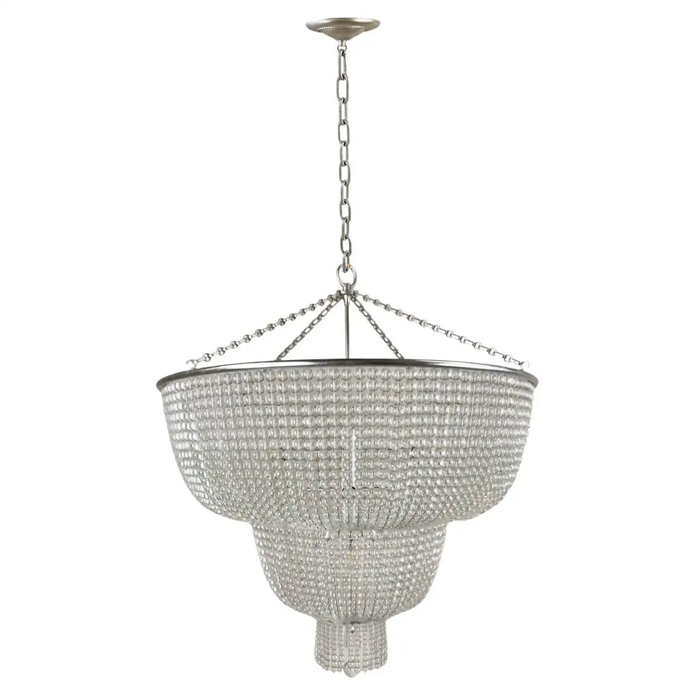 Large Art Deco Style Circular Three-Tiers Chandelier