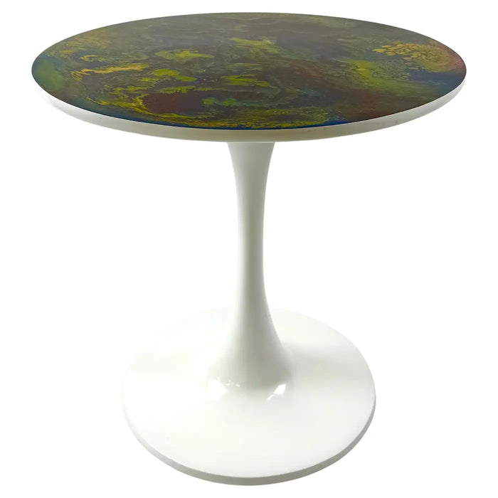 Eero Saarinen MCM Style Tulip Dining or Center Table with Epoxy Resin Design Top