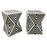 Art Deco Style Black & White Resin Sculptural Side, End Table or Stool, a Pair