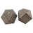 Art Deco Style Brown & White Sculptural Resin & Walnut Side or End Table, a Pair