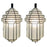 Art Deco White Milk Glass Handmade Chandelier, Pendant, Lantern, a Pair