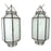 Art Deco Style Frosted White Milk Glass & Bronze Octagonal Pendant, a Pair