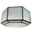 Art Deco Style White Milk Glass and Bronze Octagon Shape Pendant or Flush Mount