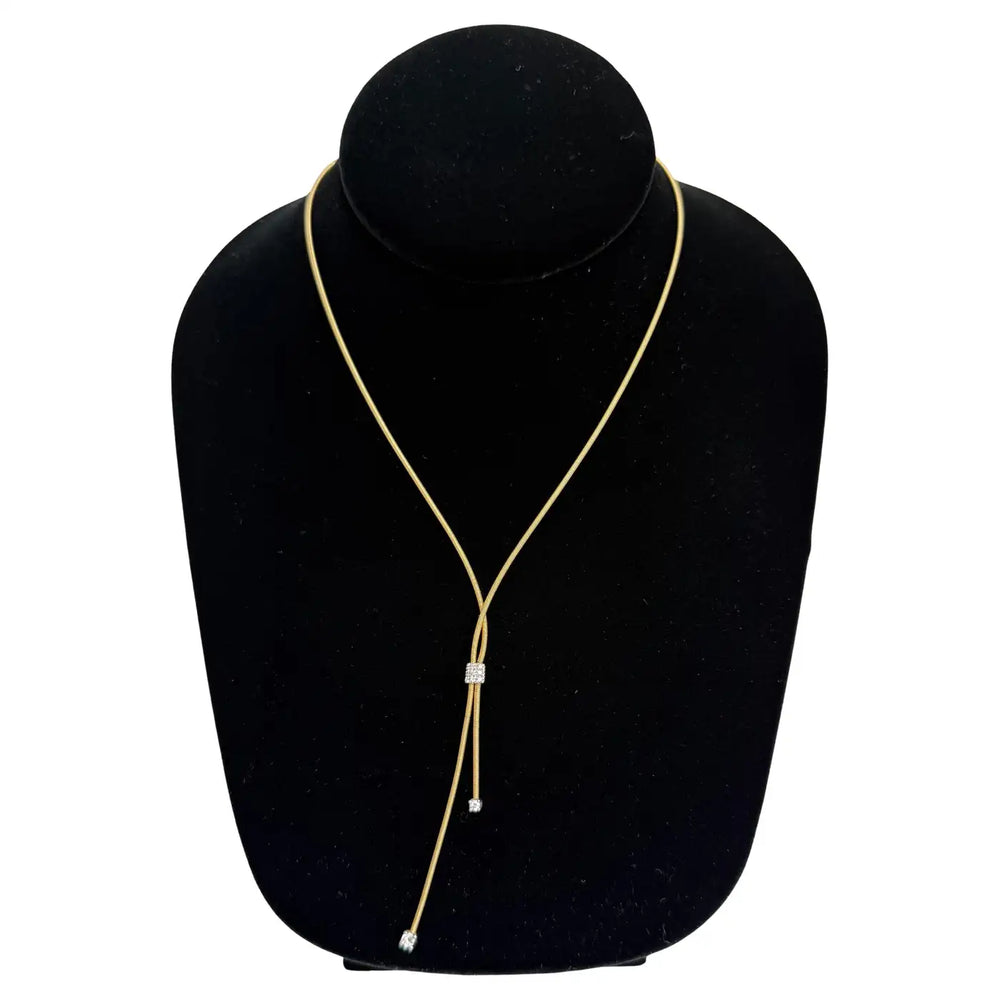Marco Bicego 18K Yellow Gold and Diamond Lariat Necklace Lucia Collection