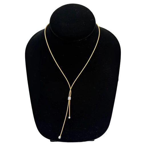 Marco Bicego 18K Yellow Gold and Diamond Lariat Necklace Lucia Collection