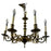 French Louis XVI Revival Style Brass Chandelier - 6 Arms