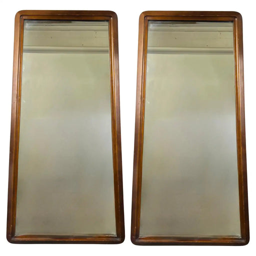 Mid-Century Modern American of Martinsville Walnut Wall Mirror, a Pair