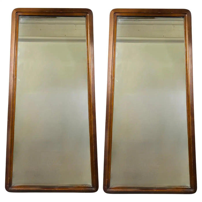 Mid-Century Modern American of Martinsville Walnut Wall Mirror, a Pair