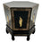 Asian Black Lacquer Hexagonal Side Table with Hand-Painted Gold & Figural Pane