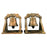 Medieval Antique Cast Bronze Mission Bell Sculpture Bookend, a Pair