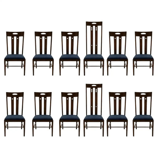 Charles Rennie Mackintosh MCM Ingram Dining Chairs for Cassina, Set of 12