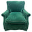 Hollywood Regency Style Custom Overstuffed Emerald Velvet Armchair