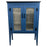 Modern Farmhouse Blue Solid Pin with Silver-Tone Mesh Doors Server or Cabinet