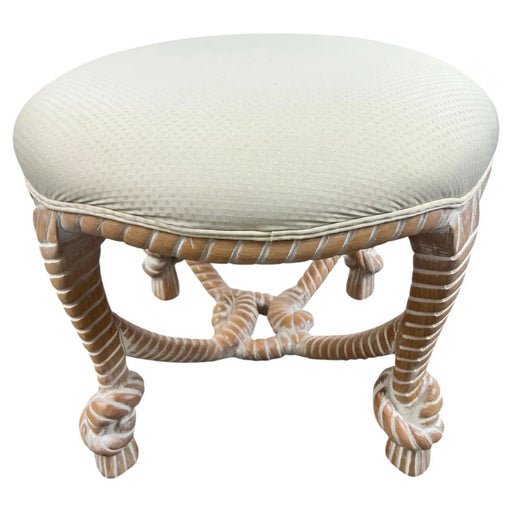 French Napoleon III Style Faux Rope Stool or Ottoman by Cugini Lanzani