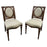 Vintage French Louis XVI Style Oak Side Chairs, Carved Cameo Back, Pair