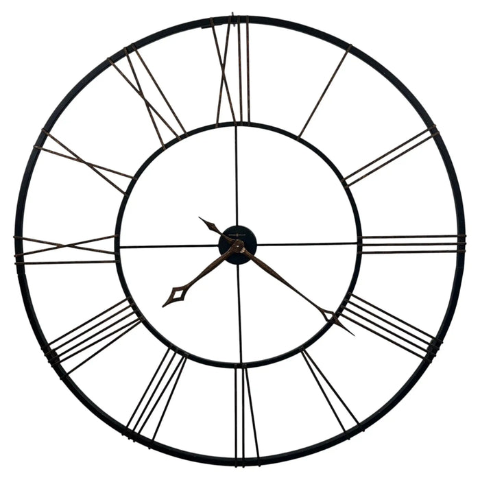 Vintage Industrial Howard Miller "Postema" 49" Oversized Wrought-Iron Wall Clock