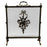 Antique French Art Nouveau Brass Firescreen with Floral & Ribbon Bouquet