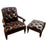 Chesterfield English Style Tufted Leather Library Chair & Ottoman by Hickory