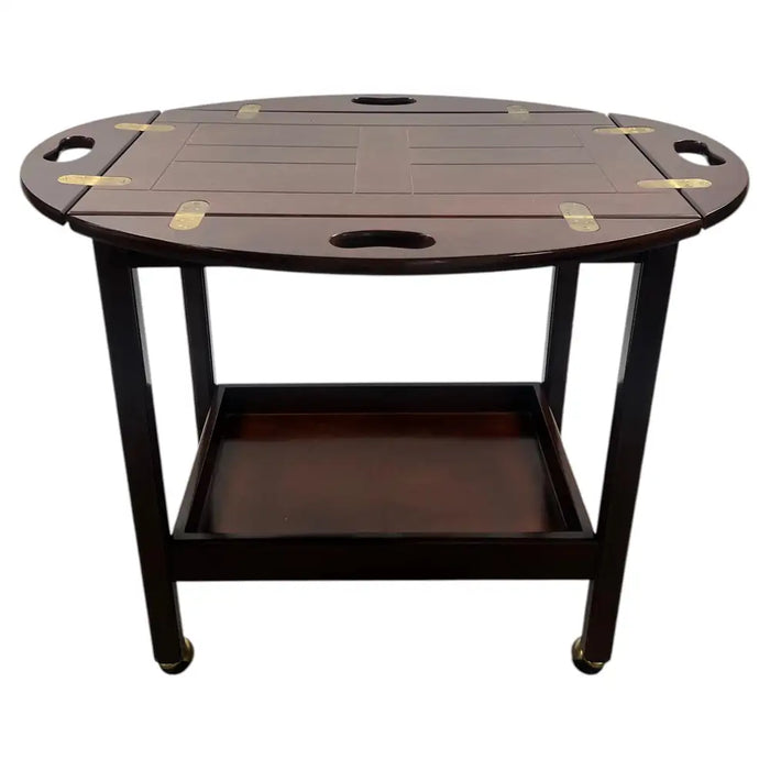 English Style Bombay Company Butler's Tray Table Cherry Wood Drop Leaf Serving