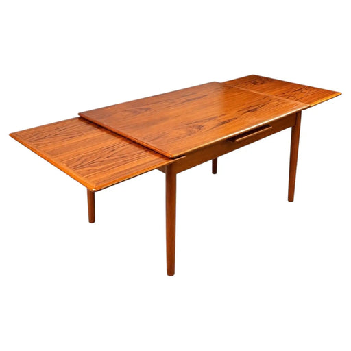 Danish MCM Teak Dining Room Table with Two Pull-Out Extension Leaves , 1960's