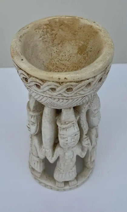Vintage Tiki Candle Holder, Bowl, or Chalice Warriors 1980's