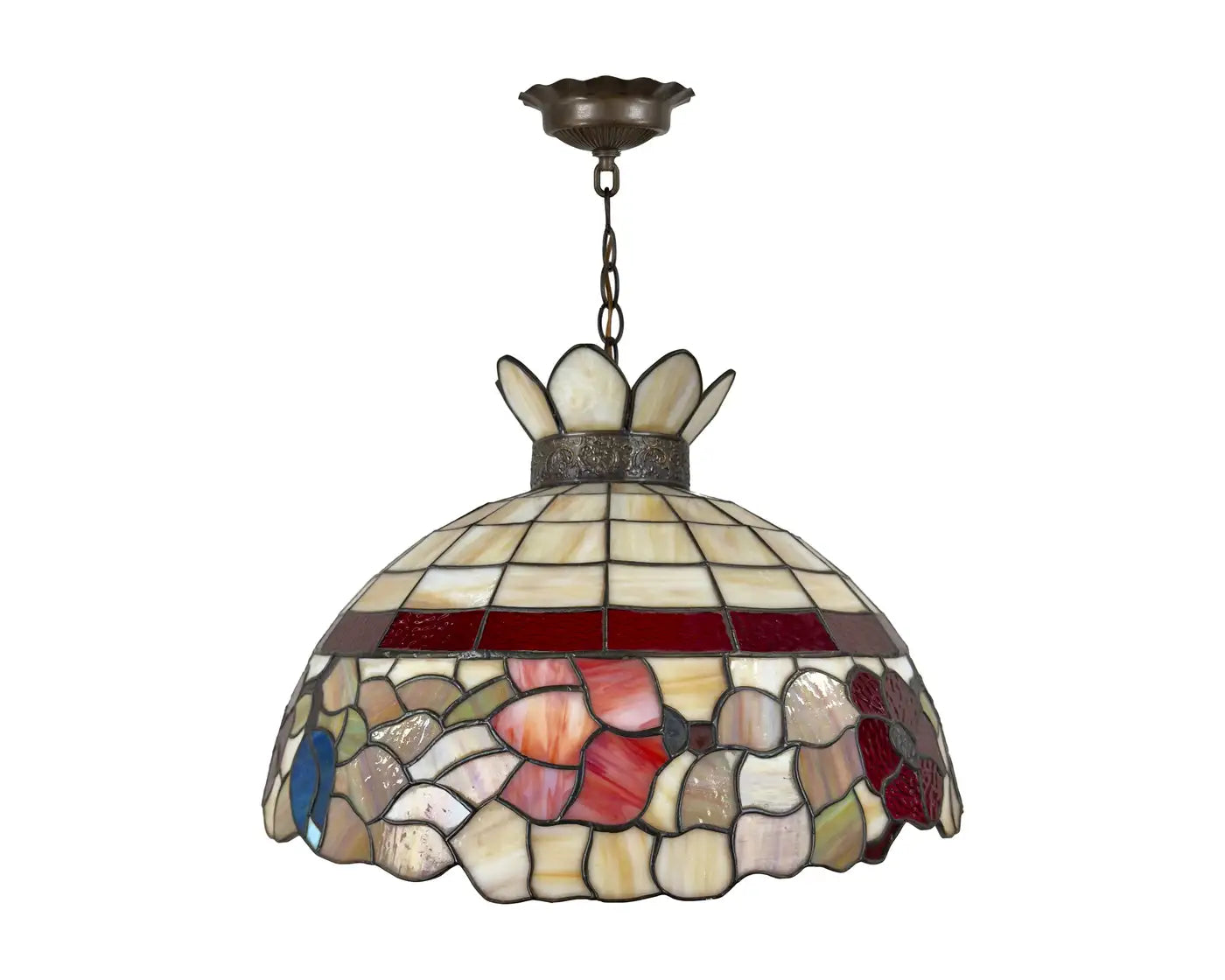 Tiffany Style Art Nouveau Stained Glass Multicolor Pendant Or Chandeli