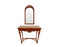 French Country Style Walnut Craved Small Console & Mirror with Antiqued Glass