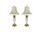 Lenox Empire Style Fluted Column White Porcelain & Brass Table Lamp, a Pair