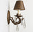French Regency Style Bronze Wall Sconces with Crystal Drops and Shades, a Pair