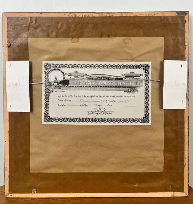 Victor Vissier French Soap Label Framed w/ COA , 1940's 1940