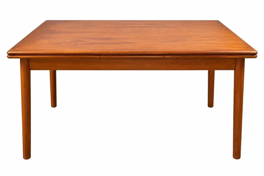 Danish MCM Teak Dining Room Table with Two Pull-Out Extension Leaves , 1960's