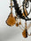 French Rococo Revival Bronzed Chandelier with Amber Glass Drops, 6 Arms