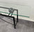 Minimalist Sculptural Geometric Metal Base Console with Marble & Glass Top
