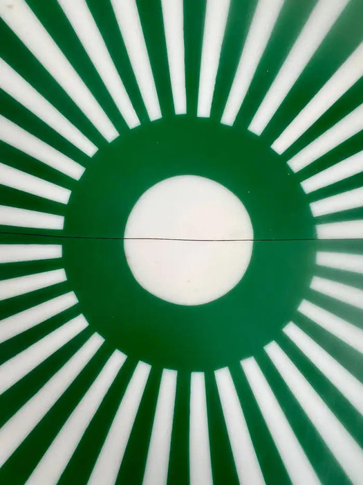 Art Deco Style Green & White Cylindrical Resin Side, End Table or Stool, a Pair