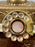 Vintage French Style Brass Rotary Telephone with Ornate Repoussé Cream Enamel Base