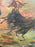 Alice Marcus " The Cockfight " Oil Painting on Canvas , Signed & Framed 1981