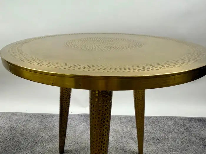 Mid Century Modern Brass Round Nest Side Table, Set of 2